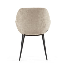 Load image into Gallery viewer, Konna chair in beige chenille with steel legs and painted black finish FR - image 4