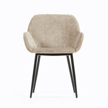 Load image into Gallery viewer, Konna chair in beige chenille with steel legs and painted black finish FR - image 5