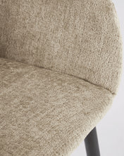 Load image into Gallery viewer, Konna chair in beige chenille with steel legs and painted black finish FR - image 9