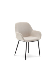 Load image into Gallery viewer, Konna chair in beige and steel legs in a painted black finish