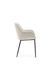 Load image into Gallery viewer, Konna chair in beige and steel legs in a painted black finish - image 2