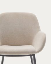 Load image into Gallery viewer, Konna chair in beige and steel legs in a painted black finish - image 5