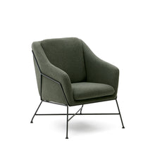 Load image into Gallery viewer, Brida armchair in green and steel legs with black finish