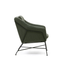 Load image into Gallery viewer, Brida armchair in green and steel legs with black finish - image 3