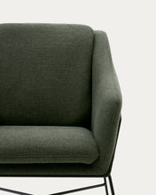 Load image into Gallery viewer, Brida armchair in green and steel legs with black finish - image 11