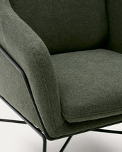 Load image into Gallery viewer, Brida armchair in green and steel legs with black finish - image 12