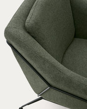 Load image into Gallery viewer, Brida armchair in green and steel legs with black finish - image 13