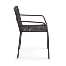 Load image into Gallery viewer, Ellen stackable outdoor chair in black cord and galvanised steel - image 2