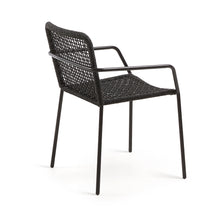 Load image into Gallery viewer, Ellen stackable outdoor chair in black cord and galvanised steel - image 3