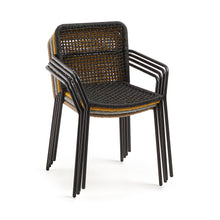 Load image into Gallery viewer, Ellen stackable outdoor chair in black cord and galvanised steel - image 4