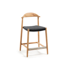 Load image into Gallery viewer, Nina Stool made of solid acacia wood with natural finish and black rope, height 62 cm