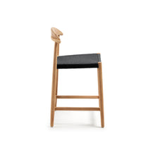 Load image into Gallery viewer, Nina Stool made of solid acacia wood with natural finish and black rope, height 62 cm - image 3
