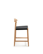 Load image into Gallery viewer, Nina Stool made of solid acacia wood with natural finish and black rope, height 62 cm - image 4