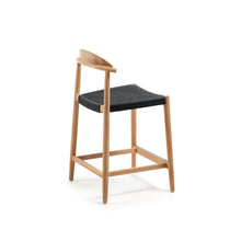 Load image into Gallery viewer, Nina Stool made of solid acacia wood with natural finish and black rope, height 62 cm - image 5