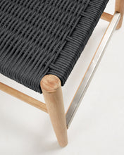 Load image into Gallery viewer, Nina Stool made of solid acacia wood with natural finish and black rope, height 62 cm - image 10