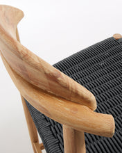Load image into Gallery viewer, Nina Stool made of solid acacia wood with natural finish and black rope, height 62 cm - image 11