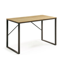 Load image into Gallery viewer, Talbot melamine desk with natural finish, and legs in a black finish, 120 x 60 cm