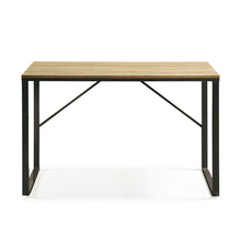 Load image into Gallery viewer, Talbot melamine desk with natural finish, and legs in a black finish, 120 x 60 cm - image 2