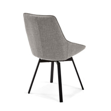 Load image into Gallery viewer, Jenna light grey swivel chair with steel legs with black finish FSC 100% - image 3