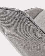 Load image into Gallery viewer, Jenna light grey swivel chair with steel legs with black finish FSC 100% - image 6