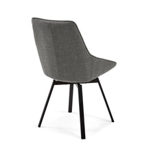 Load image into Gallery viewer, Jenna dark grey swivel chair with steel legs with black finish FSC 100% - image 3