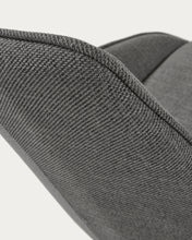 Load image into Gallery viewer, Jenna dark grey swivel chair with steel legs with black finish FSC 100% - image 6