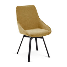 Load image into Gallery viewer, Jenna mustard swivel chair with steel legs with black finish FSC 100%