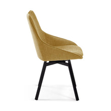 Load image into Gallery viewer, Jenna mustard swivel chair with steel legs with black finish FSC 100% - image 2