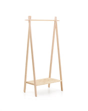 Load image into Gallery viewer, Natane birch wood and rattan clothing rail, 95 x 152 cm - image 2