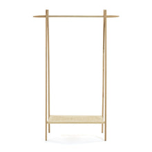 Load image into Gallery viewer, Natane birch wood and rattan clothing rail, 95 x 152 cm - image 3