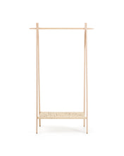 Load image into Gallery viewer, Natane birch wood and rattan clothing rail, 95 x 152 cm - image 4