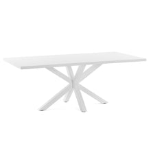 Load image into Gallery viewer, Argo table in melamine with black finish and steel legs with white finish 160 x 100 cm