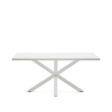Load image into Gallery viewer, Argo table in melamine with black finish and steel legs with white finish 160 x 100 cm - image 2