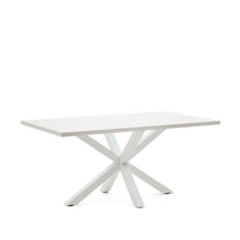 Load image into Gallery viewer, Argo table in melamine with black finish and steel legs with white finish 160 x 100 cm - image 4
