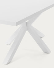 Load image into Gallery viewer, Argo table in melamine with black finish and steel legs with white finish 160 x 100 cm - image 7