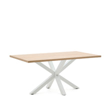 Load image into Gallery viewer, Argo table in melamine with natural finish and steel legs with white finish 160 x 100 cm - image 4
