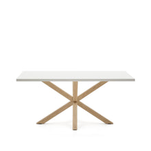 Load image into Gallery viewer, Argo table in melamine with white finish and wood-effect steel legs 160 x 100 cm - image 2