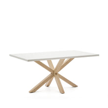 Load image into Gallery viewer, Argo table in melamine with white finish and wood-effect steel legs 160 x 100 cm - image 4