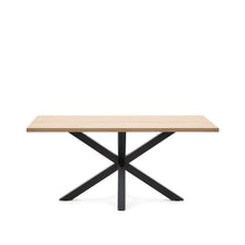 Load image into Gallery viewer, Argo table in melamine with natural finish and steel legs with black finish 160 x 100 cm - image 2
