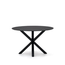 Load image into Gallery viewer, Argo round table with black glass and black steel legs Ø 120 cm - image 3