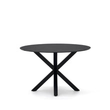 Load image into Gallery viewer, Argo round table with black glass and black steel legs Ø 120 cm - image 4