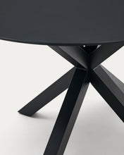 Load image into Gallery viewer, Argo round table with black glass and black steel legs Ø 120 cm - image 6