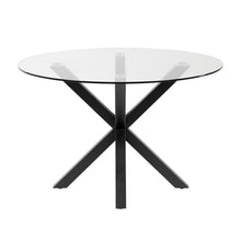 Load image into Gallery viewer, Argo round glass table with steel legs with black finish Ø 119 cm - image 2
