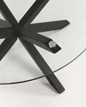 Load image into Gallery viewer, Argo round glass table with steel legs with black finish Ø 119 cm - image 4