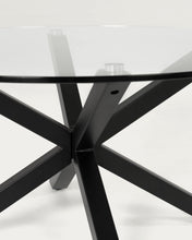 Load image into Gallery viewer, Argo round glass table with steel legs with black finish Ø 119 cm - image 5