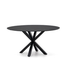 Load image into Gallery viewer, Argo round table with black glass and black steel legs Ø 150 cm - image 2