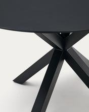 Load image into Gallery viewer, Argo round table with black glass and black steel legs Ø 150 cm - image 6