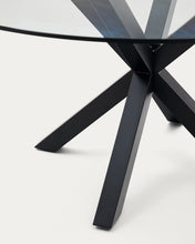 Load image into Gallery viewer, Argo round table in glass and steel legs with black finish Ø 150 cm - image 6