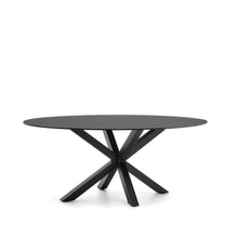 Load image into Gallery viewer, Argo table with black glass and black steel legs Ø 200 x 100 cm - image 4