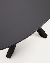 Load image into Gallery viewer, Argo table with black glass and black steel legs Ø 200 x 100 cm - image 7